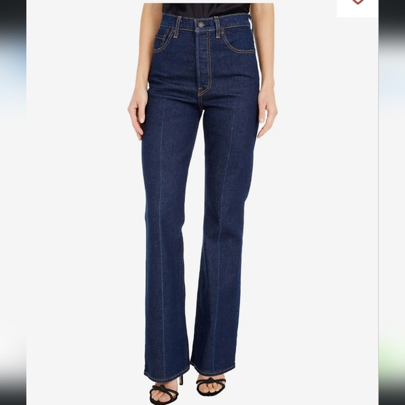 Levi's Jeans Levis Ribcage Bootcut Jeans 3x33 Super High Rise Slim Hip Thigh Dark Wash New